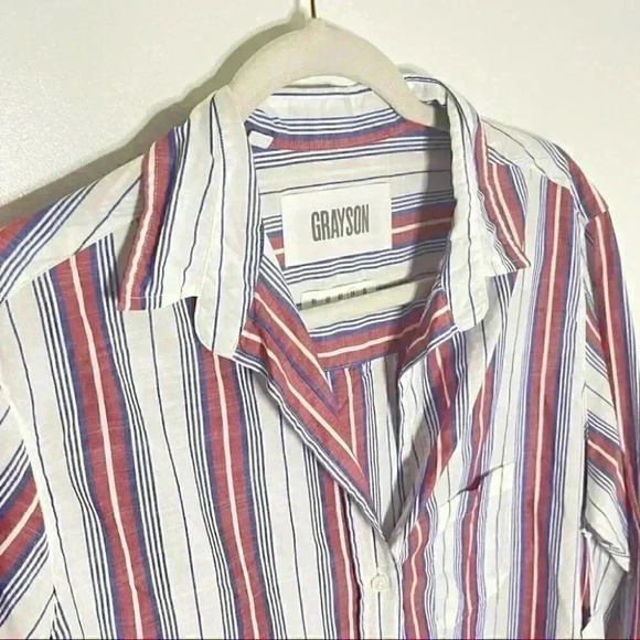 NWT Anthropologie Grayson The Hero Button Up Blouse in Jasmine Stripe Pattern - Picture 6 of 7